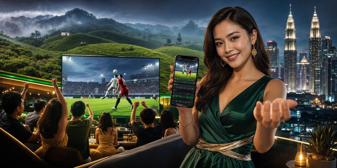Pengguna Malaysia mengakses platform pertaruhan 16000 melalui telefon pintar dalam suasana sukan tempatan